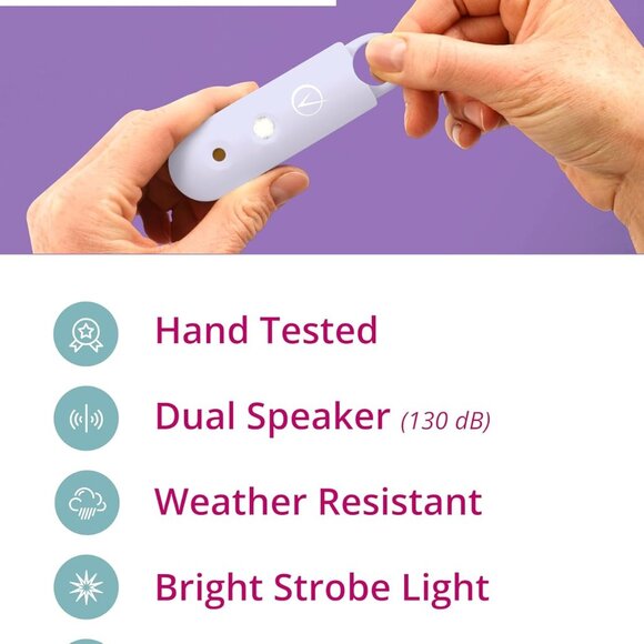 Vantamo Personal Alarm for Women, Extra Loud Double Speakers, Light Rose - Picture 7 of 7